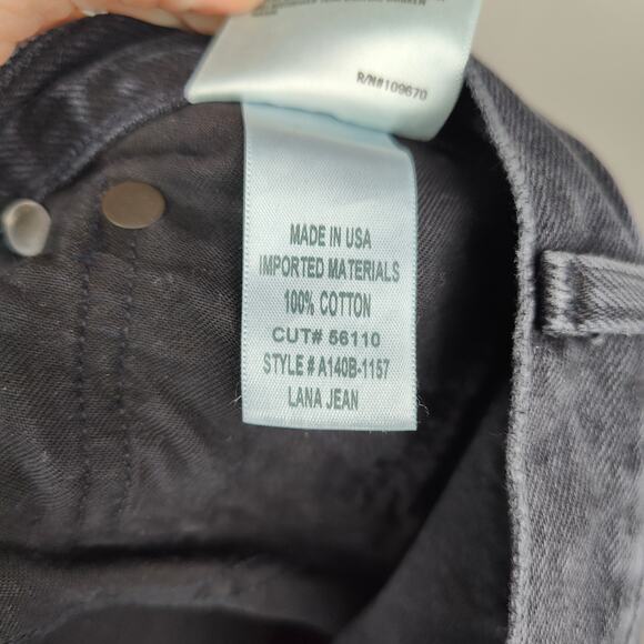 Agolde Lana Jean Womens 27 Straight Leg Black‎ Knee Rip Button Fly High Waist - Picture 8 of 9